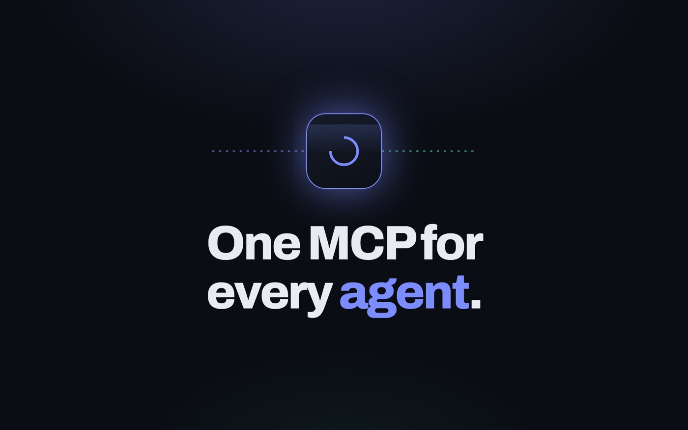 OneMCP — 'One MCP for every agent' over a glowing gate motif